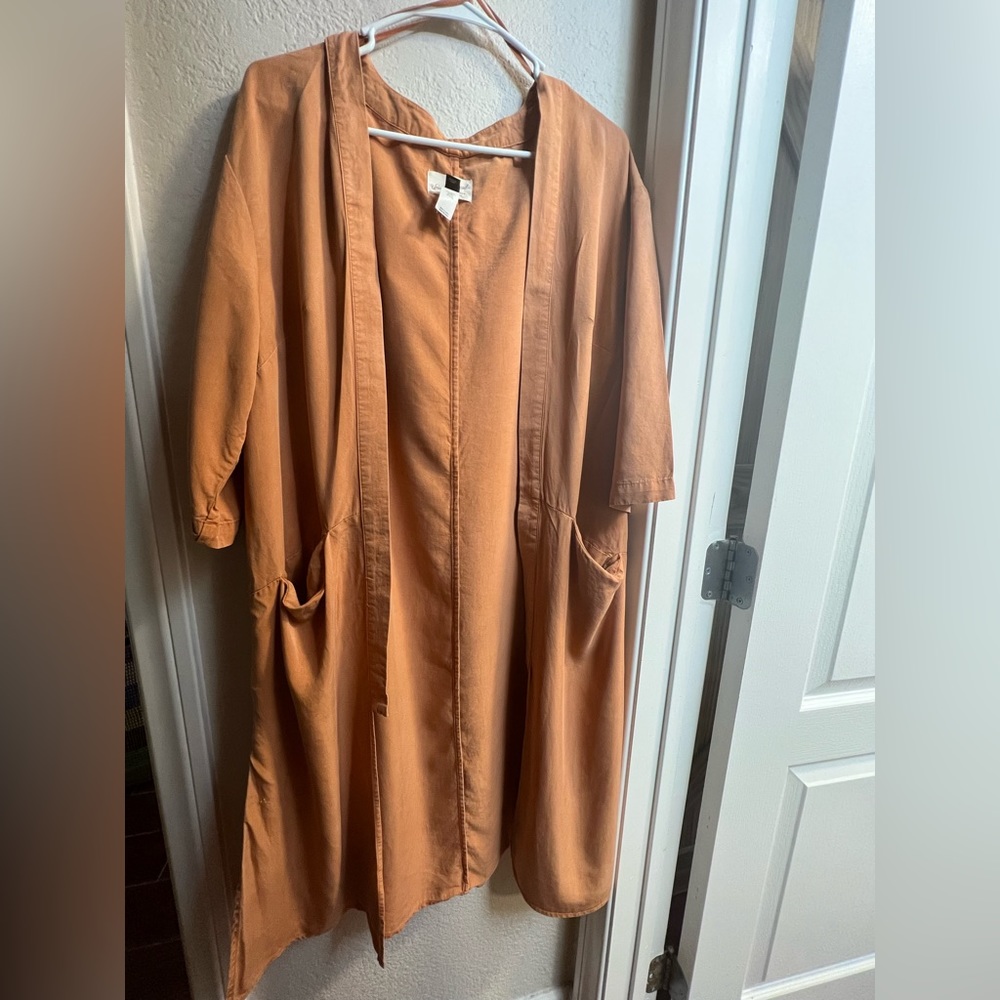 Long cardigan - burnt orange color. Light weight